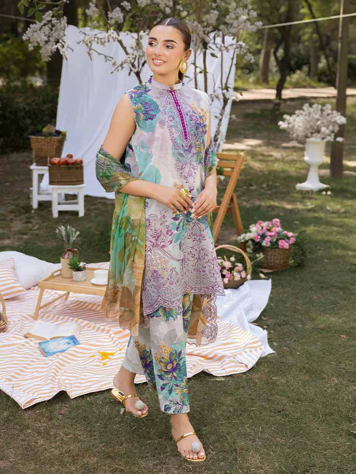 AZLIN 3-Piece Unstitched Digital Printed Lawn Suit 11