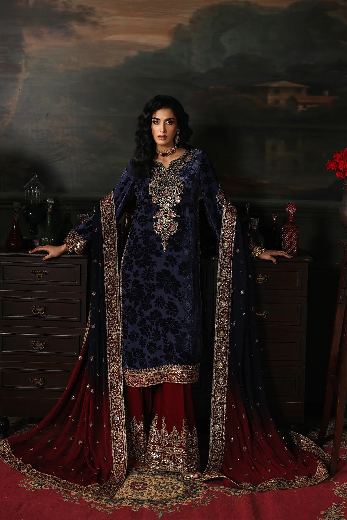 Charizma Signora 3-PC Unstitched Plachi Velvet