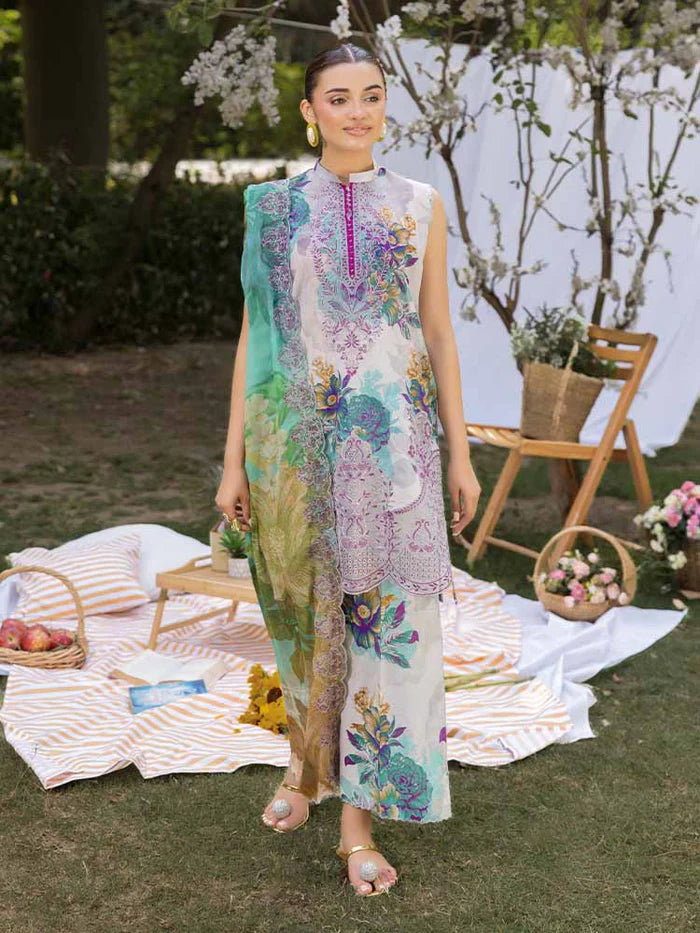 AZLIN 3-Piece Unstitched Digital Printed Lawn Suit 11