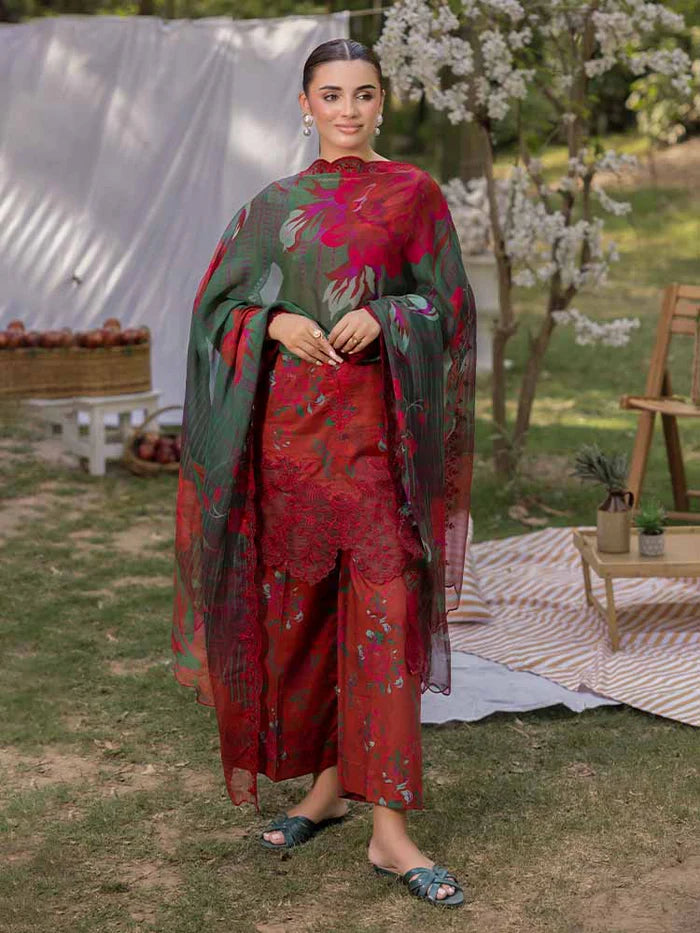 AZLIN 3-Piece Unstitched Digital Printed Lawn Suit  12