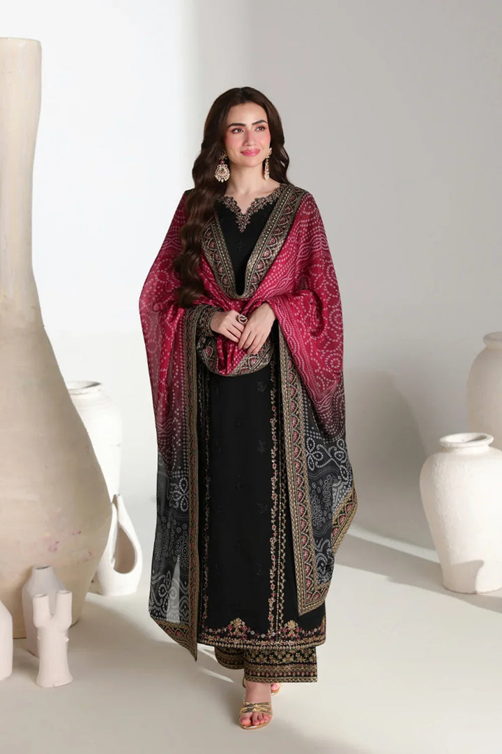 Azure Verona – Black Embroidered 3PC Festive Ensemble