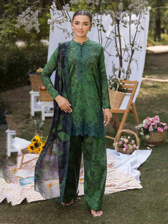 AZLIN 3-Piece Unstitched Digital Printed Lawn Suit 01