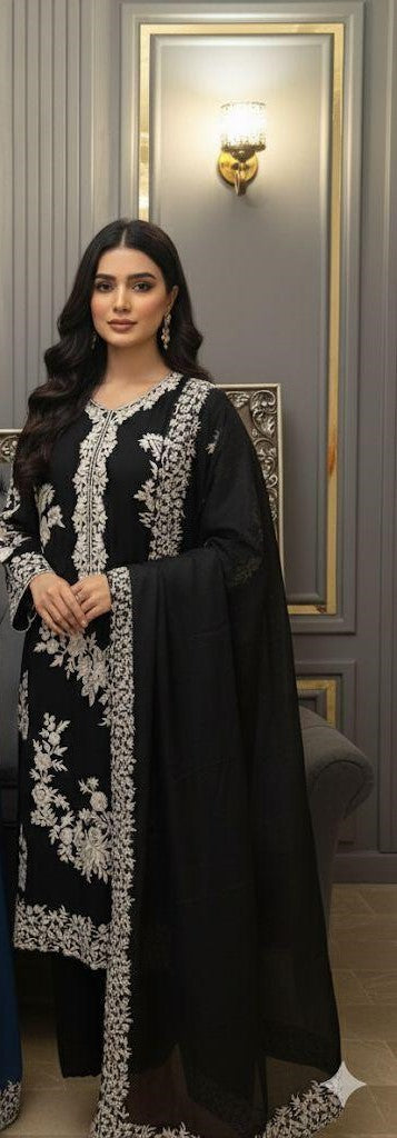 Chiffon Luxury Embroidered Stiched 3 Piece