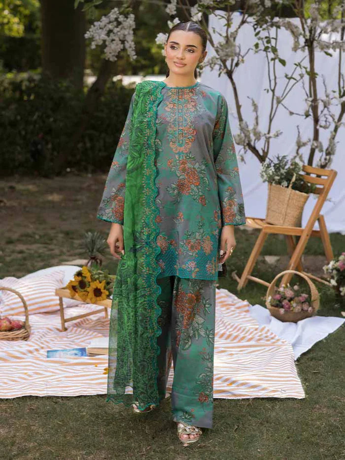 AZLIN 3-Piece Unstitched Digital Printed Lawn Suit 03