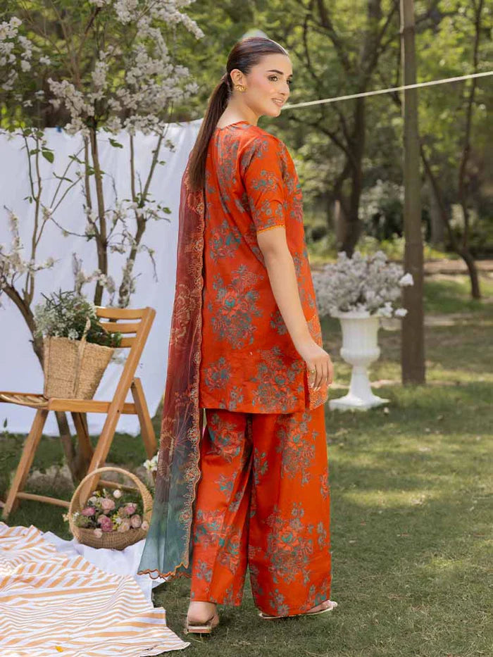 AZLIN 3-Piece Unstitched Digital Printed Lawn Suit 02