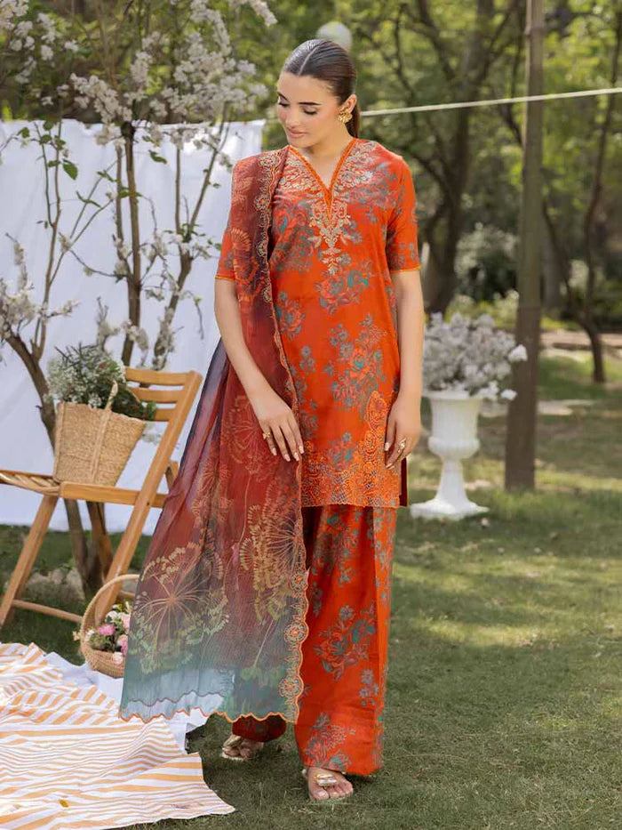 AZLIN 3-Piece Unstitched Digital Printed Lawn Suit 02