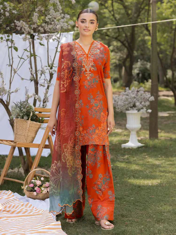 AZLIN 3-Piece Unstitched Digital Printed Lawn Suit 02