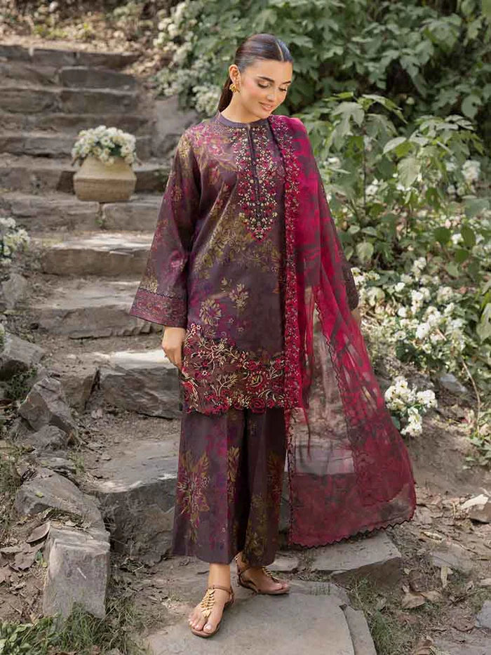 AZLIN 3-Piece Unstitched Digital Printed Lawn Suit 04