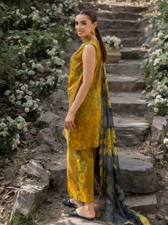 AZLIN 3-Piece Unstitched Digital Printed Lawn Suit 06