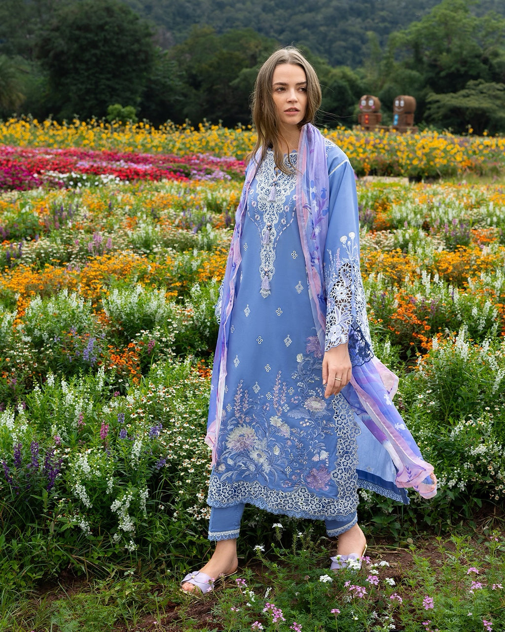 Hemline Secret Garden By Mushq Azure Bloom