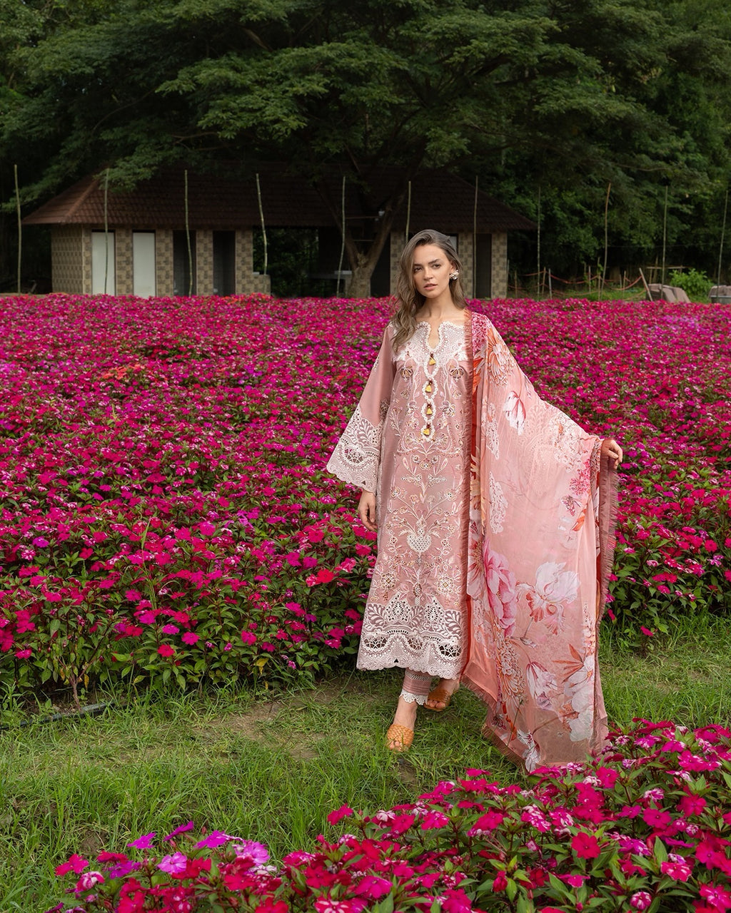 Hemline Secret Garden By Mushq Peach Blossom