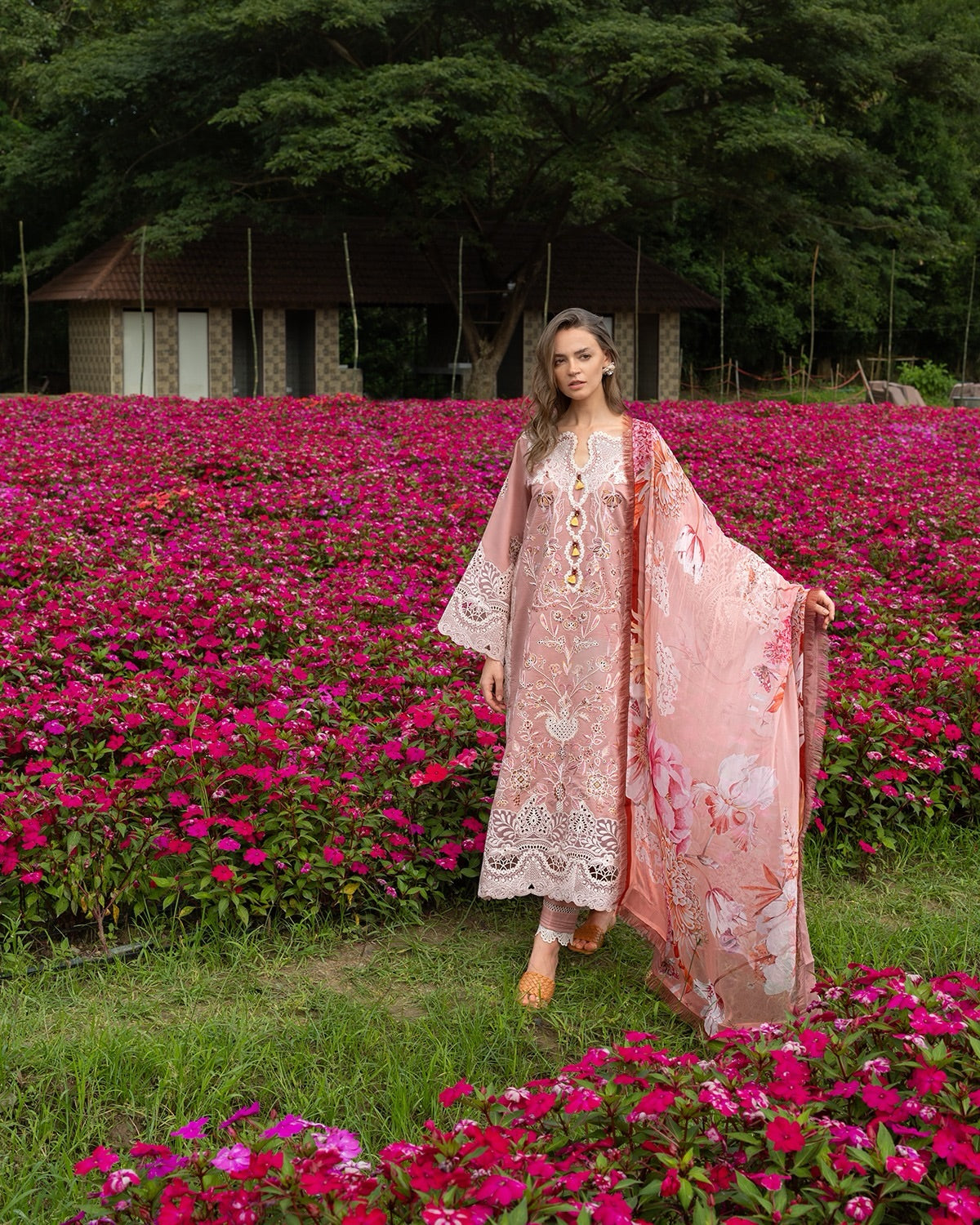 Hemline Secret Garden By Mushq Peach Blossom