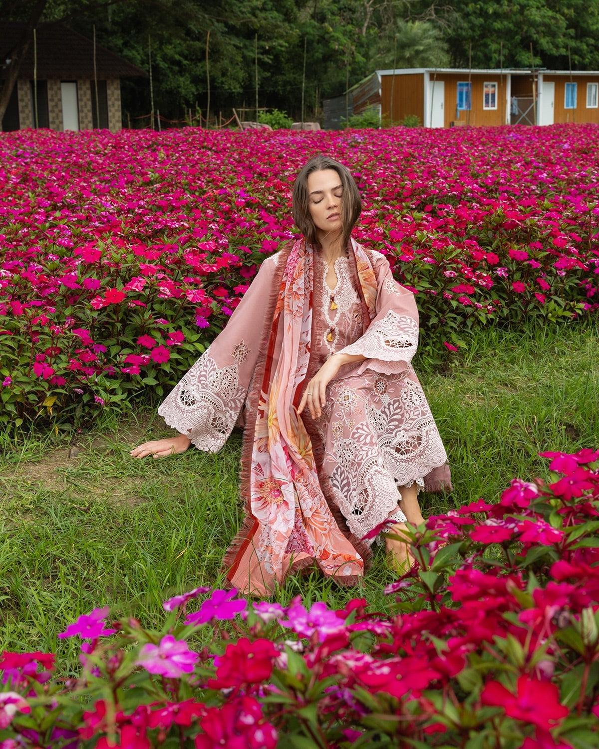 Hemline Secret Garden By Mushq Peach Blossom