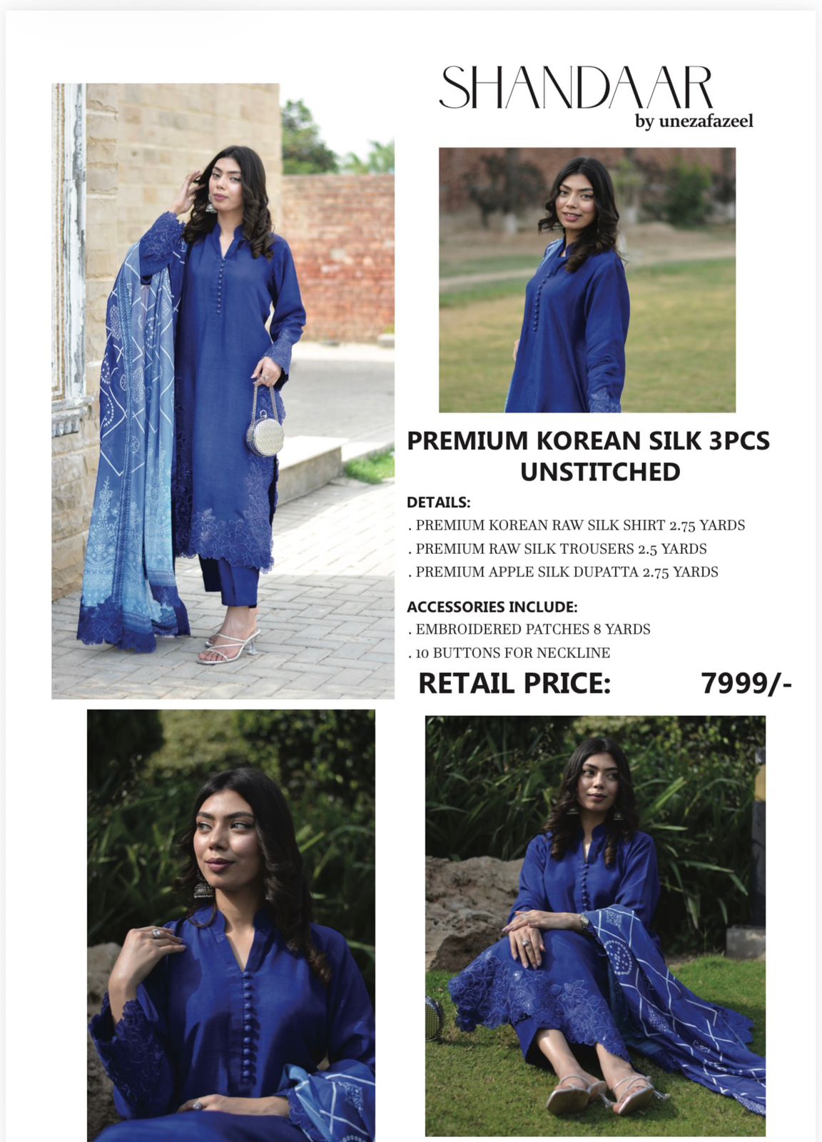 Premium Korean Silk 3 Pcs Unstitched