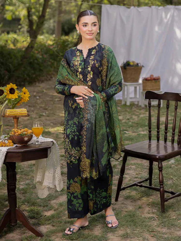 AZLIN 3-Piece Unstitched Digital Printed Lawn Suit 08
