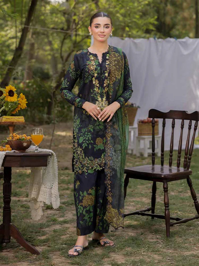AZLIN 3-Piece Unstitched Digital Printed Lawn Suit 08