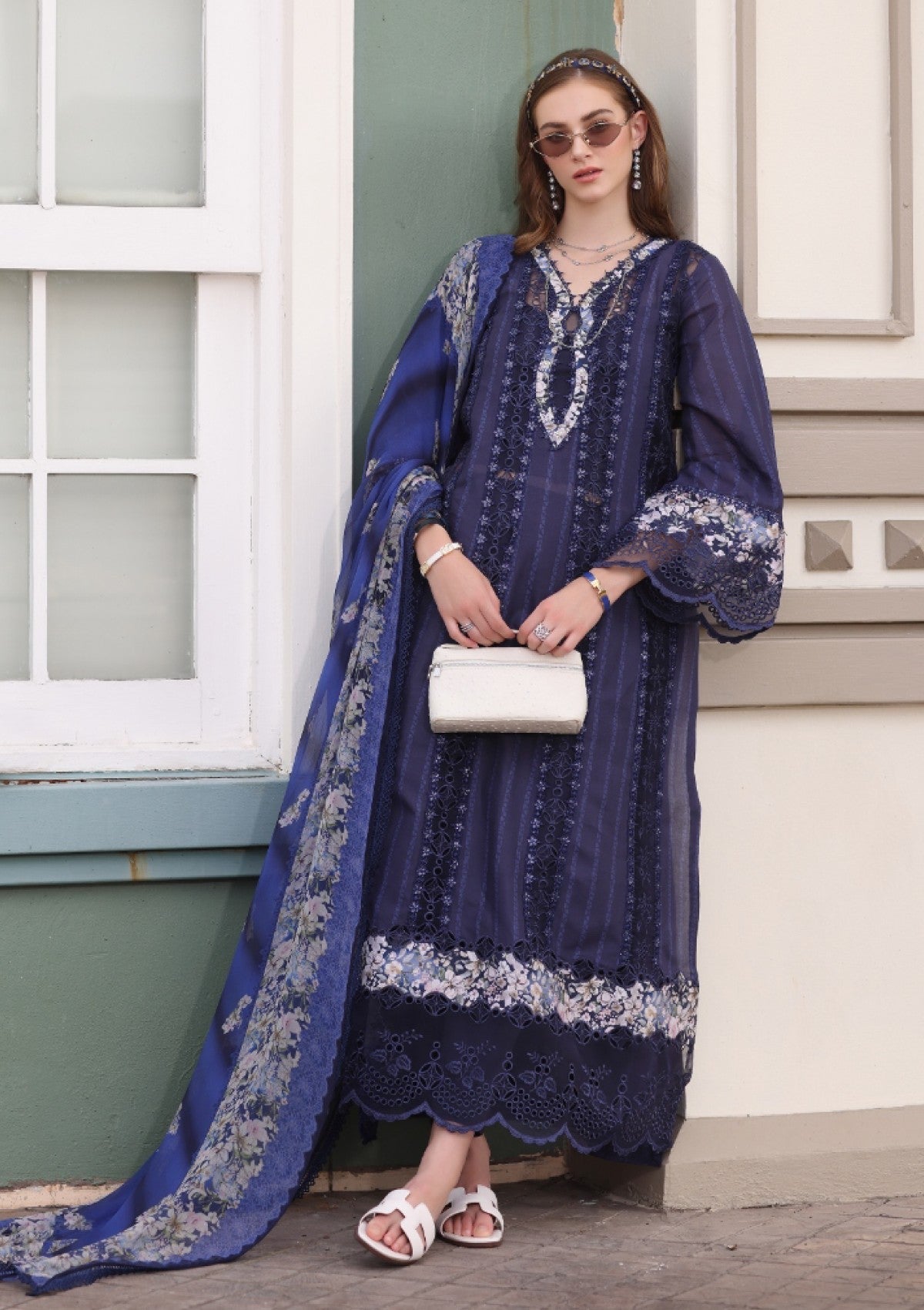 Lawn - noor by saadia asad - eid luxe - chikankari 25 - d#07