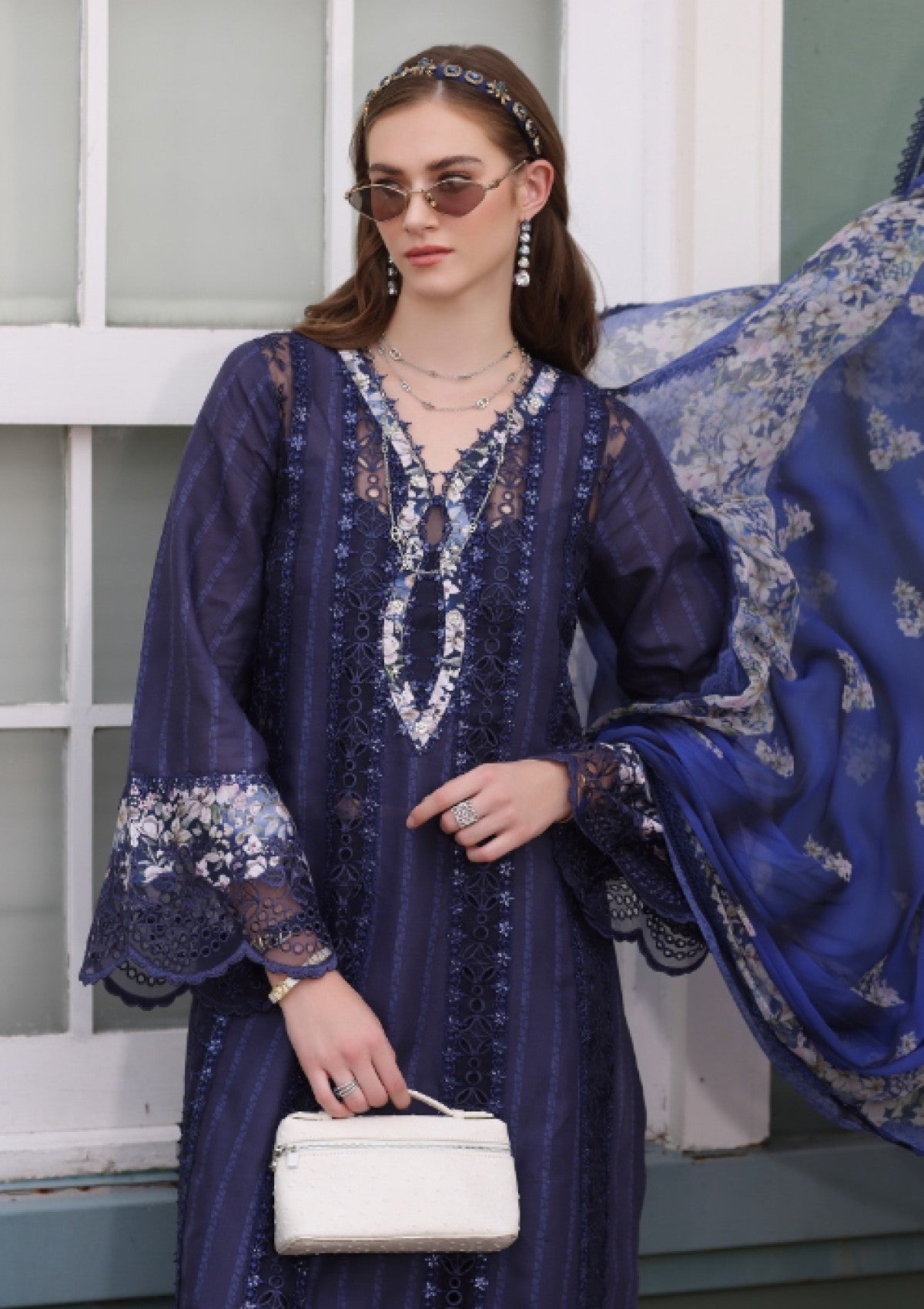 Lawn - noor by saadia asad - eid luxe - chikankari 25 - d#07