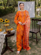 AZLIN 3-Piece Unstitched Digital Printed Lawn Suit 09