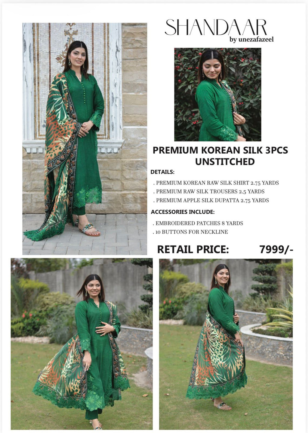 Premium Korean Silk 3 Pcs Unstitched