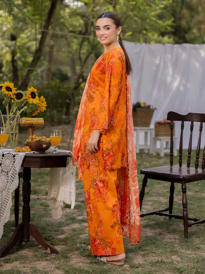 AZLIN 3-Piece Unstitched Digital Printed Lawn Suit 09