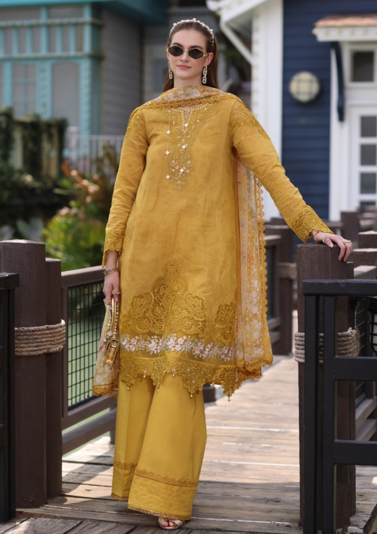 Lawn - noor by saadia asad - eid luxe - chikankari 25 - d#03