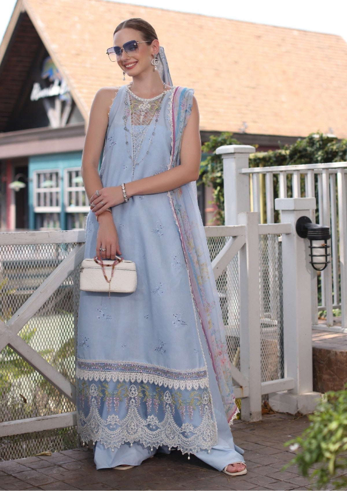 Lawn - noor by saadia asad - eid luxe - chikankari 25 - d#02