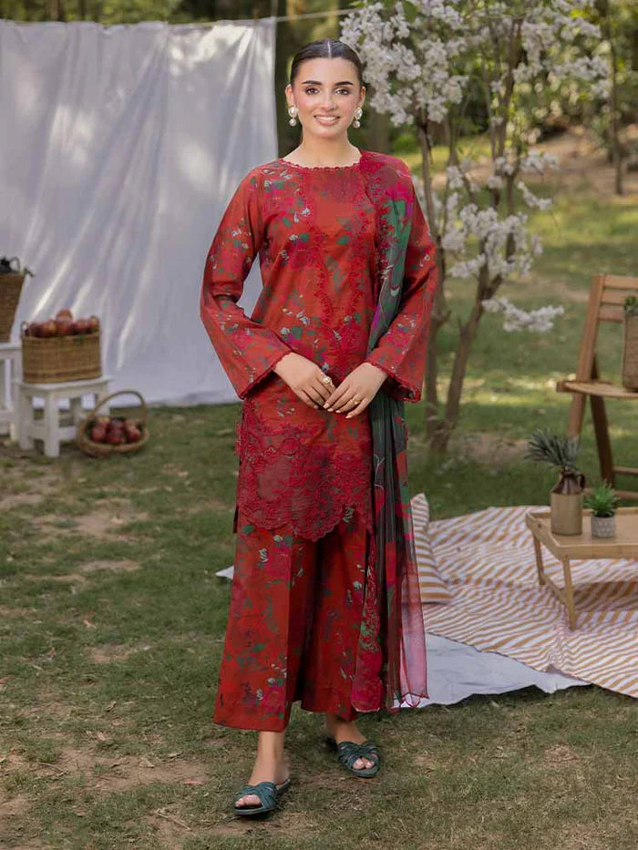 AZLIN 3-Piece Unstitched Digital Printed Lawn Suit  12