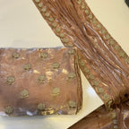 Nee Pearl design shesha silk beats work 2.5 Dupta Long length mixed match 2 yards Plan Trouser