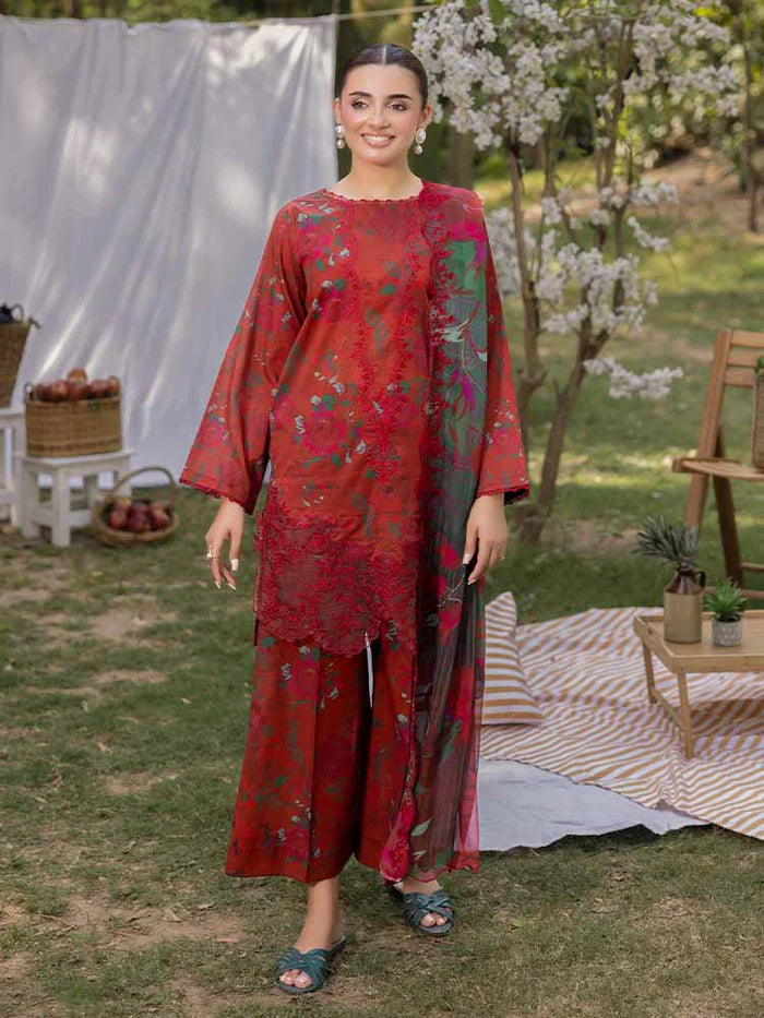 AZLIN 3-Piece Unstitched Digital Printed Lawn Suit  12