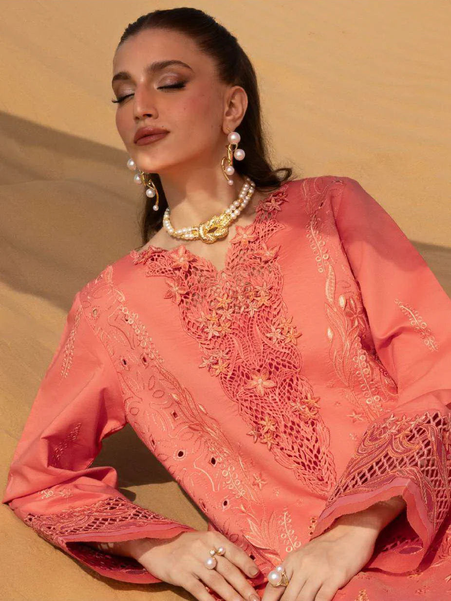 Rang Rasiya Premium Embroidered Lawn Unstitched 3Pc Suit ELANZ