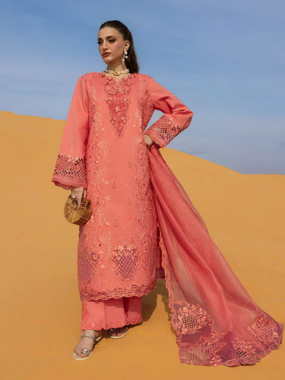 Rang Rasiya Premium Embroidered Lawn Unstitched 3Pc Suit ELANZ