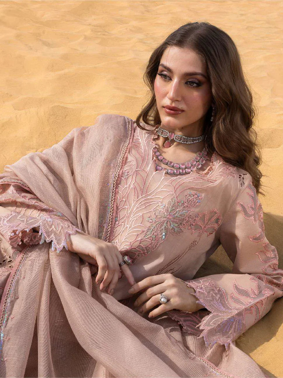 Rang Rasiya Premium Embroidered Lawn Unstitched 3Pc Suit ELAHEH