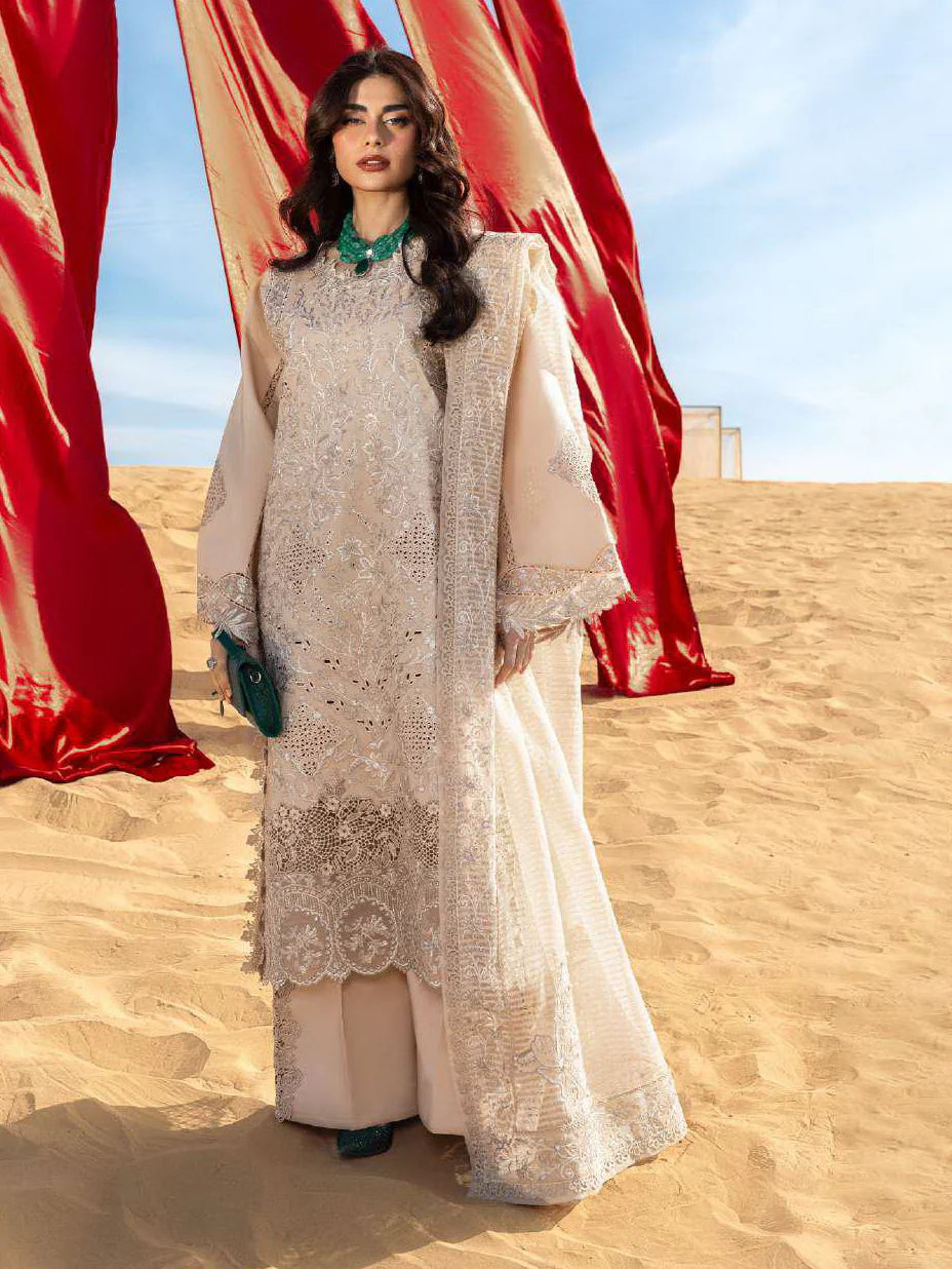 Rang Rasiya Premium Embroidered Lawn Unstitched 3Pc Suit  MAYEL