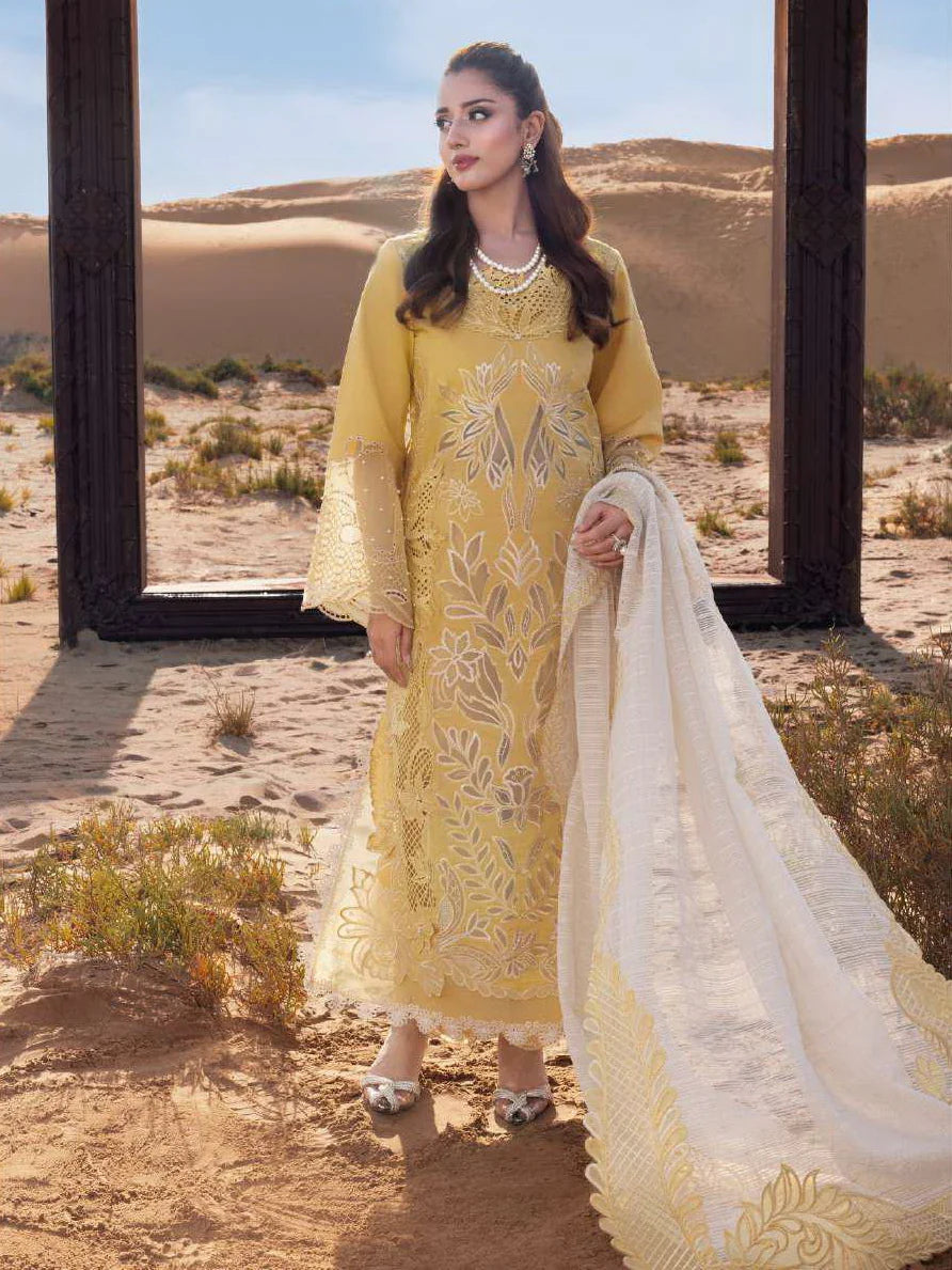Rang Rasiya Premium Embroidered Lawn Unstitched 3Pc Suit  HOORAIN