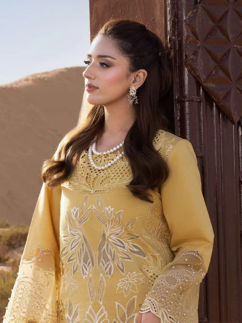 Rang Rasiya Premium Embroidered Lawn Unstitched 3Pc Suit  HOORAIN
