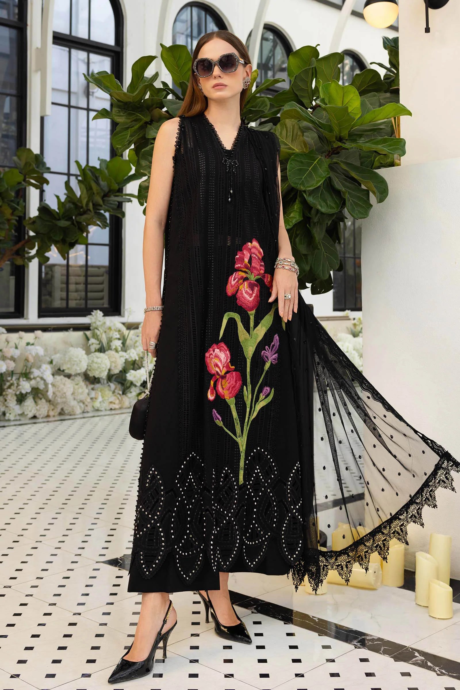 Maria B 3 Pcs Unstitched Embroidered Lawn Suit D10