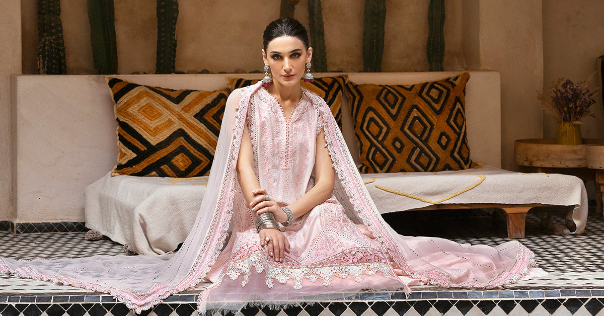 Maria.b 3 piece unstitched embroidered lawn suit | d-2511-a