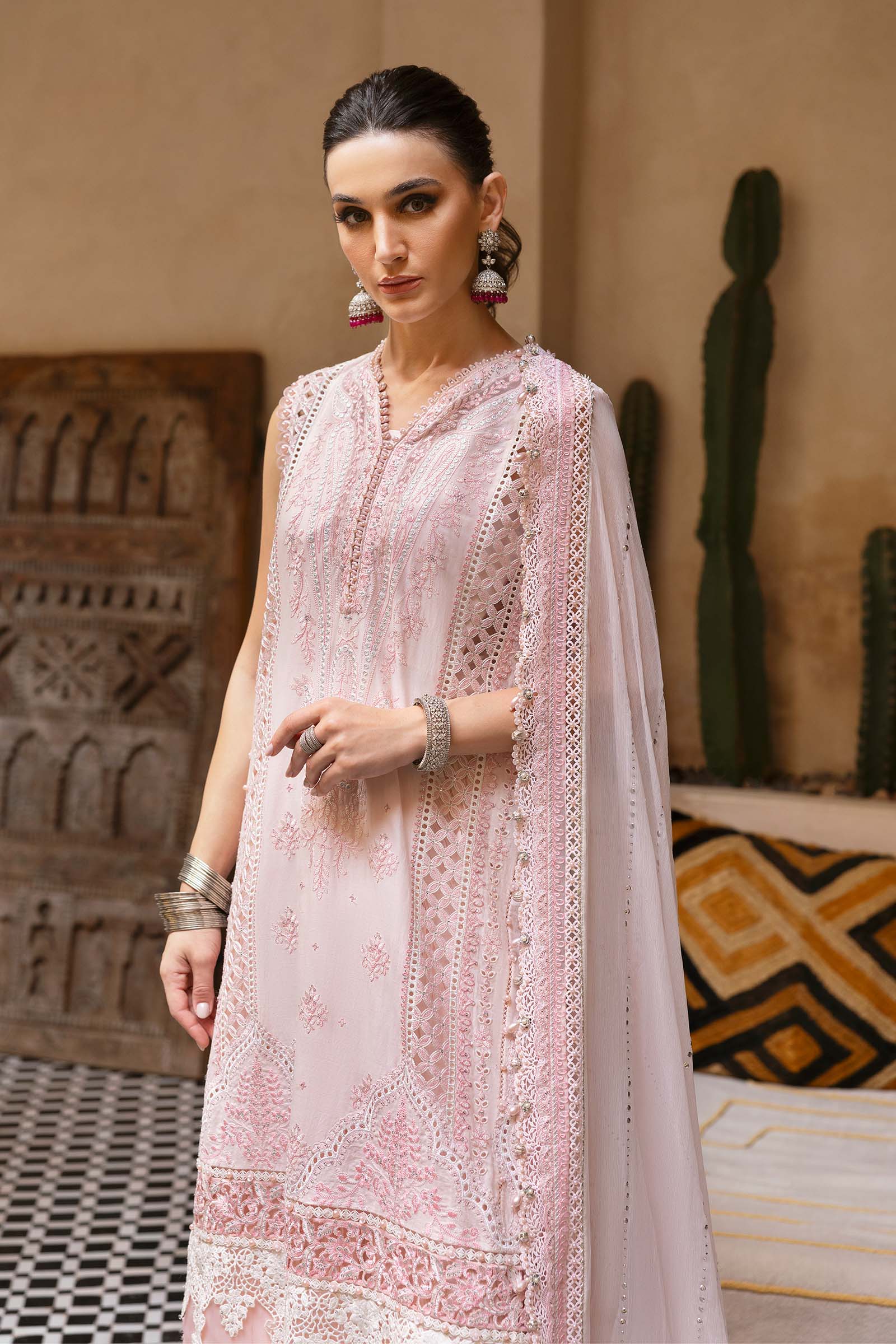 Maria.b 3 piece unstitched embroidered lawn suit | d-2511-a