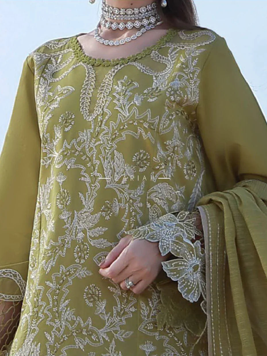 Rang Rasiya Premium Embroidered Lawn Unstitched 3Pc Suit ZARIAH