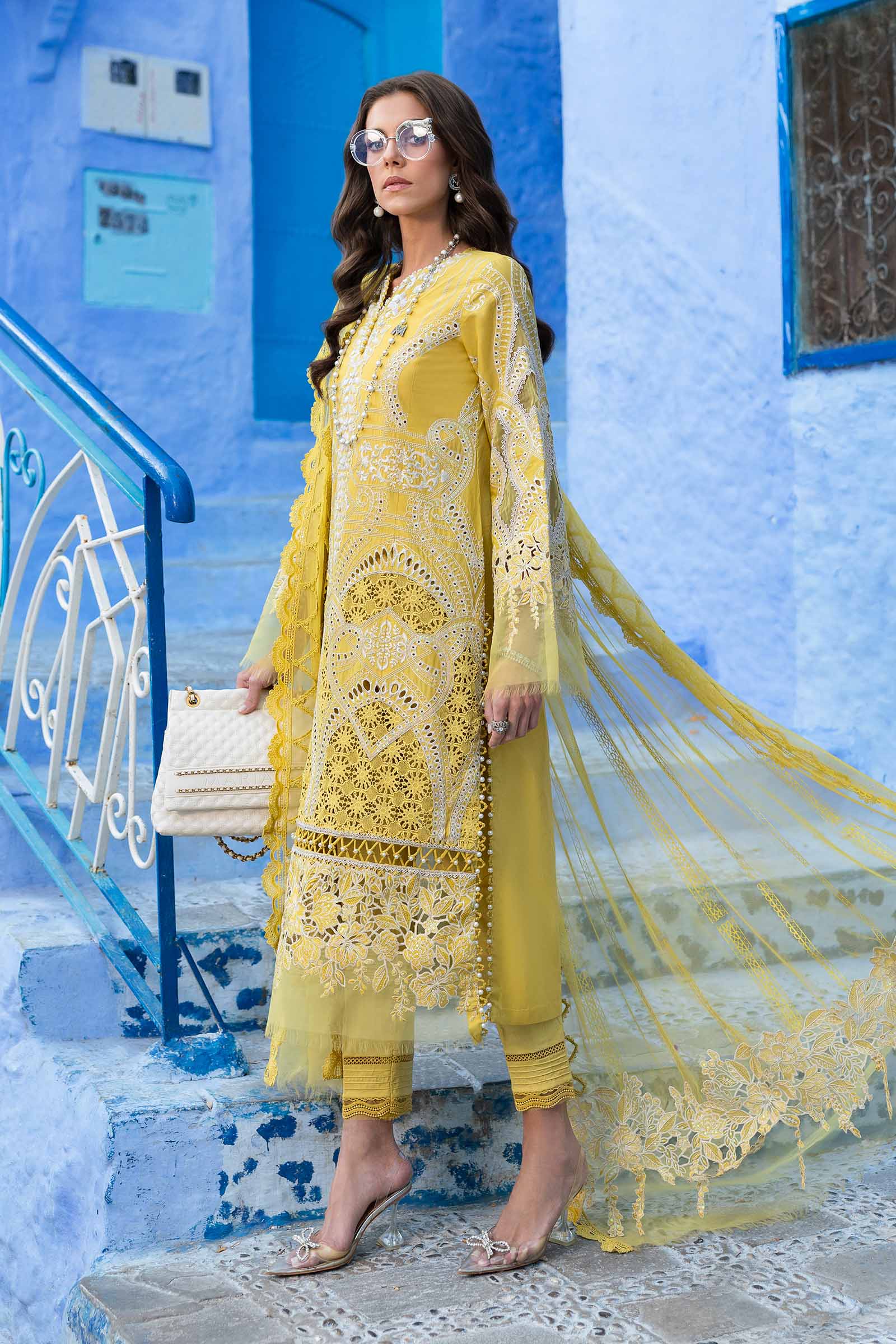 Maria.b 3 piece unstitched embroidered lawn suit | d-2512-a
