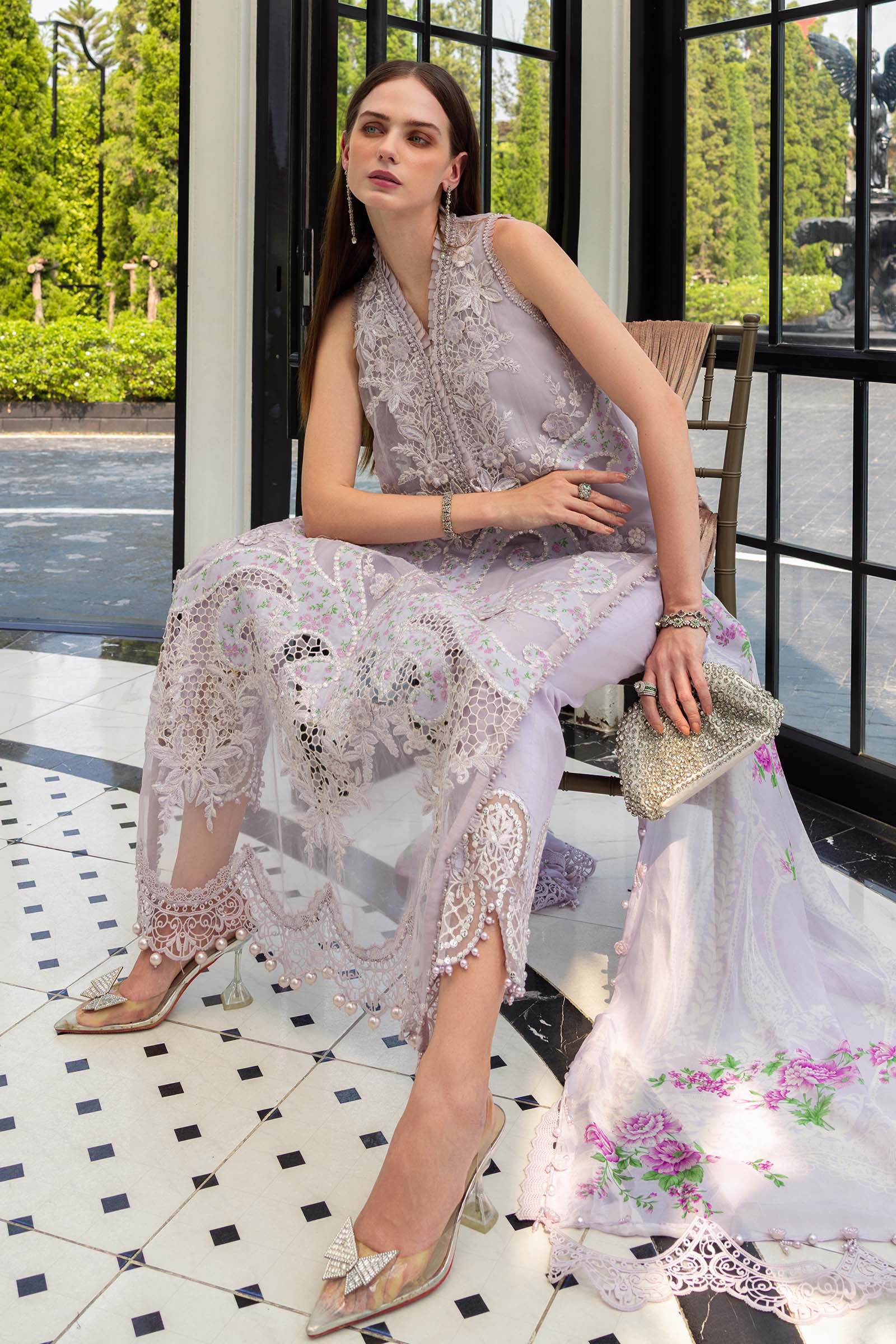 Maria B 3 Pcs Unstitched Embroidered Lawn Suit D12