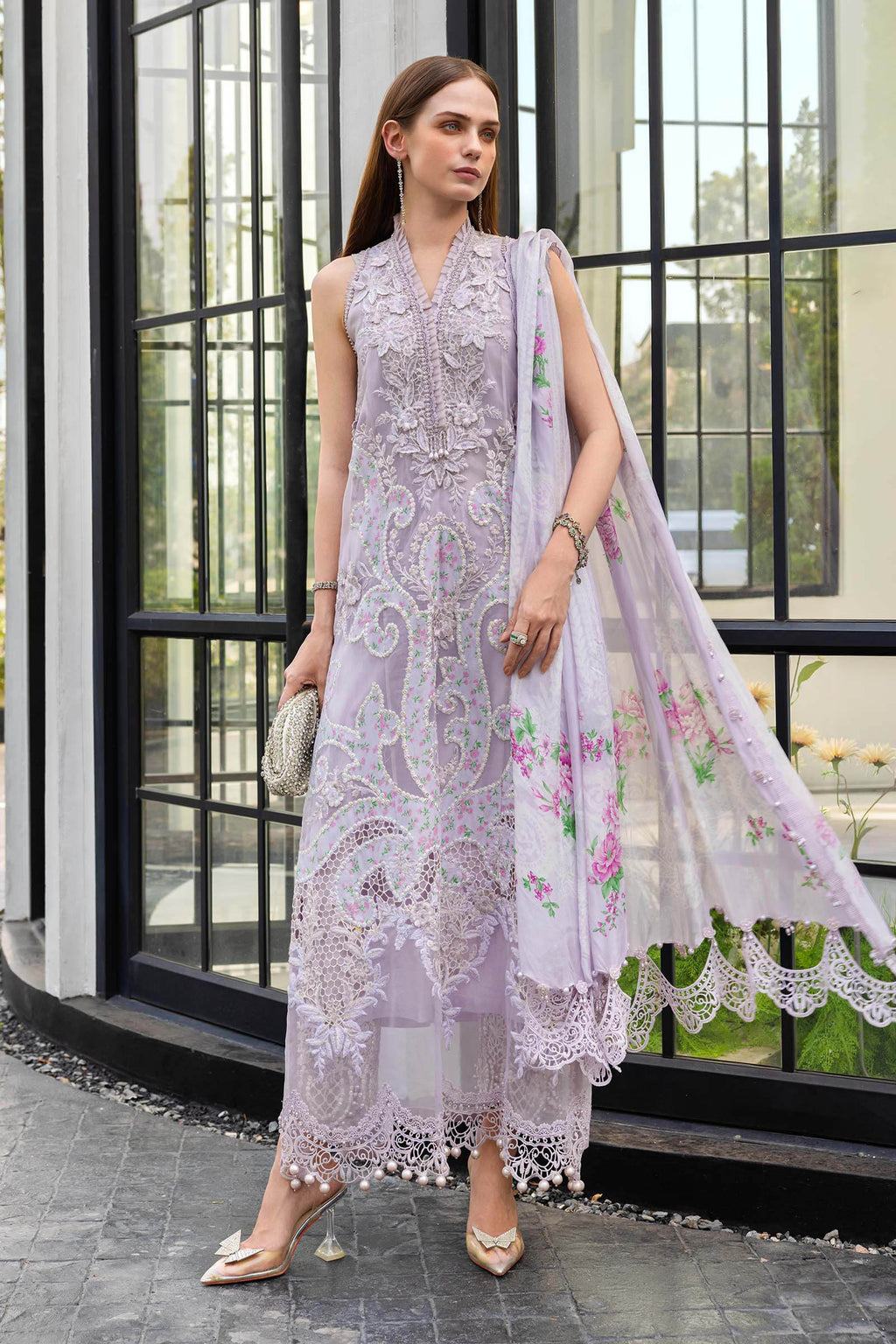 Maria B 3 Pcs Unstitched Embroidered Lawn Suit D12