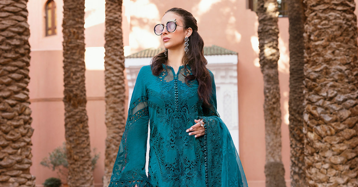 Maria.b 3 piece unstitched embroidered dobby lawn suit | d-2513-b