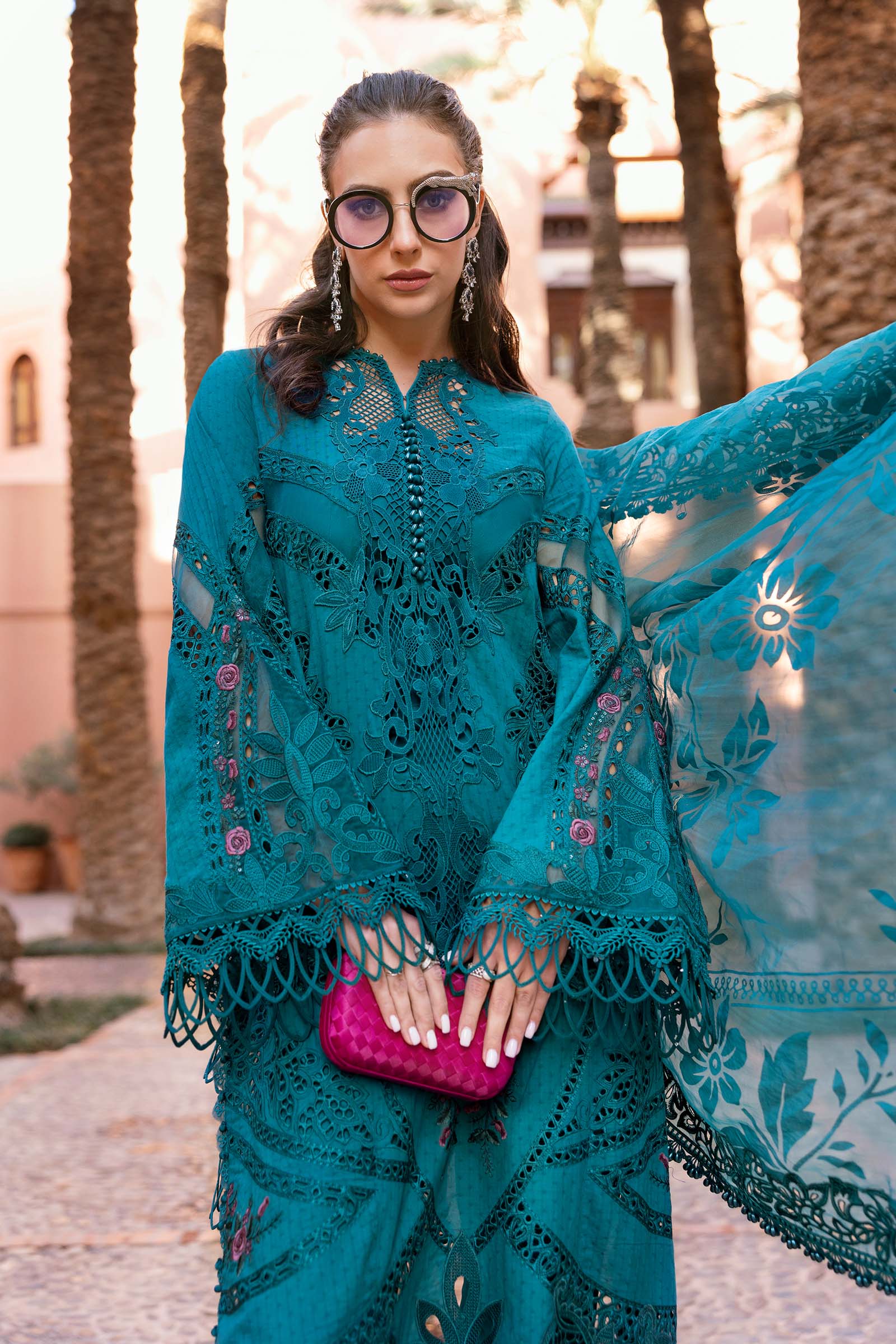 Maria.b 3 piece unstitched embroidered dobby lawn suit | d-2513-b