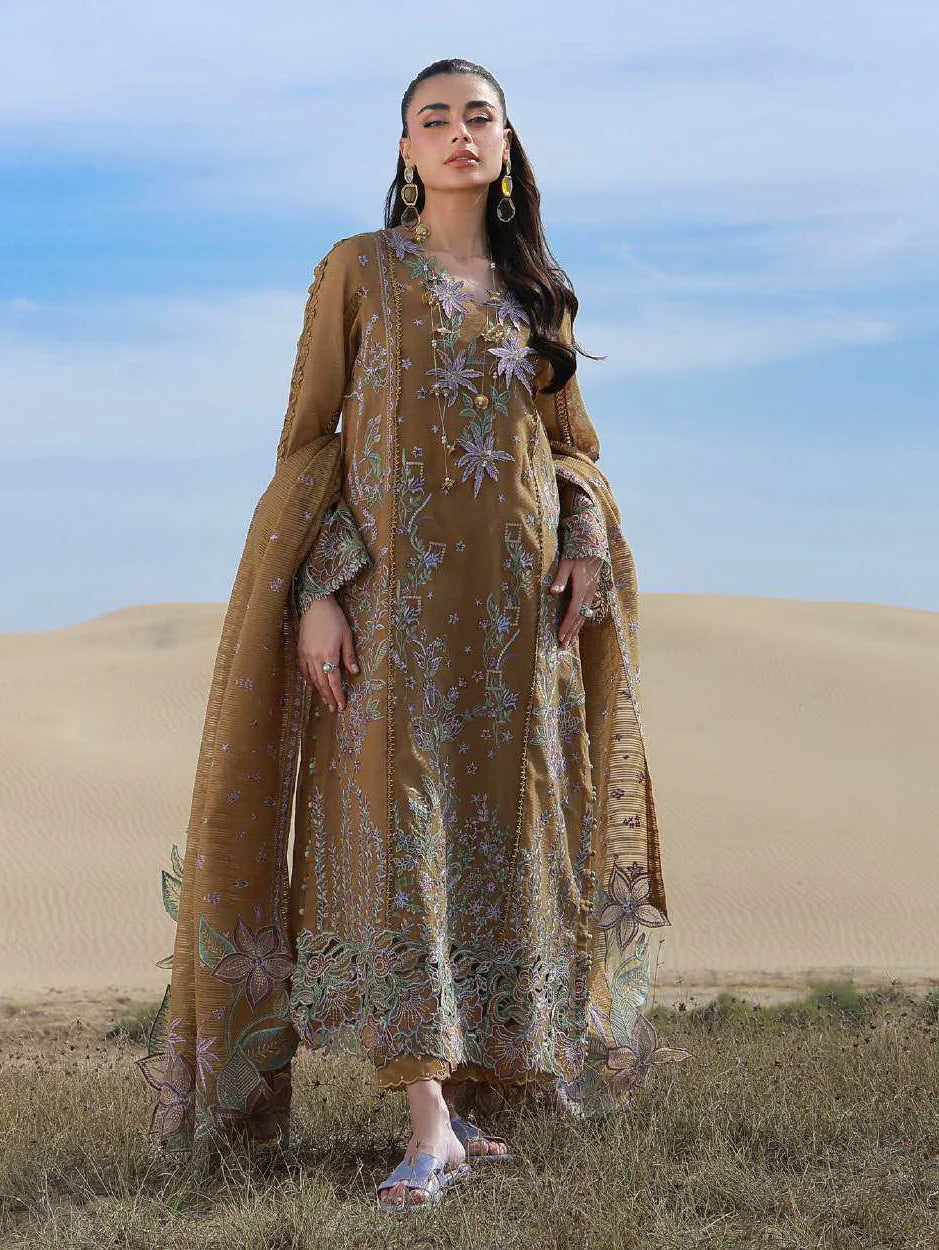 Rang Rasiya Premium Embroidered Lawn Unstitched 3Pc Suit  MINAAL