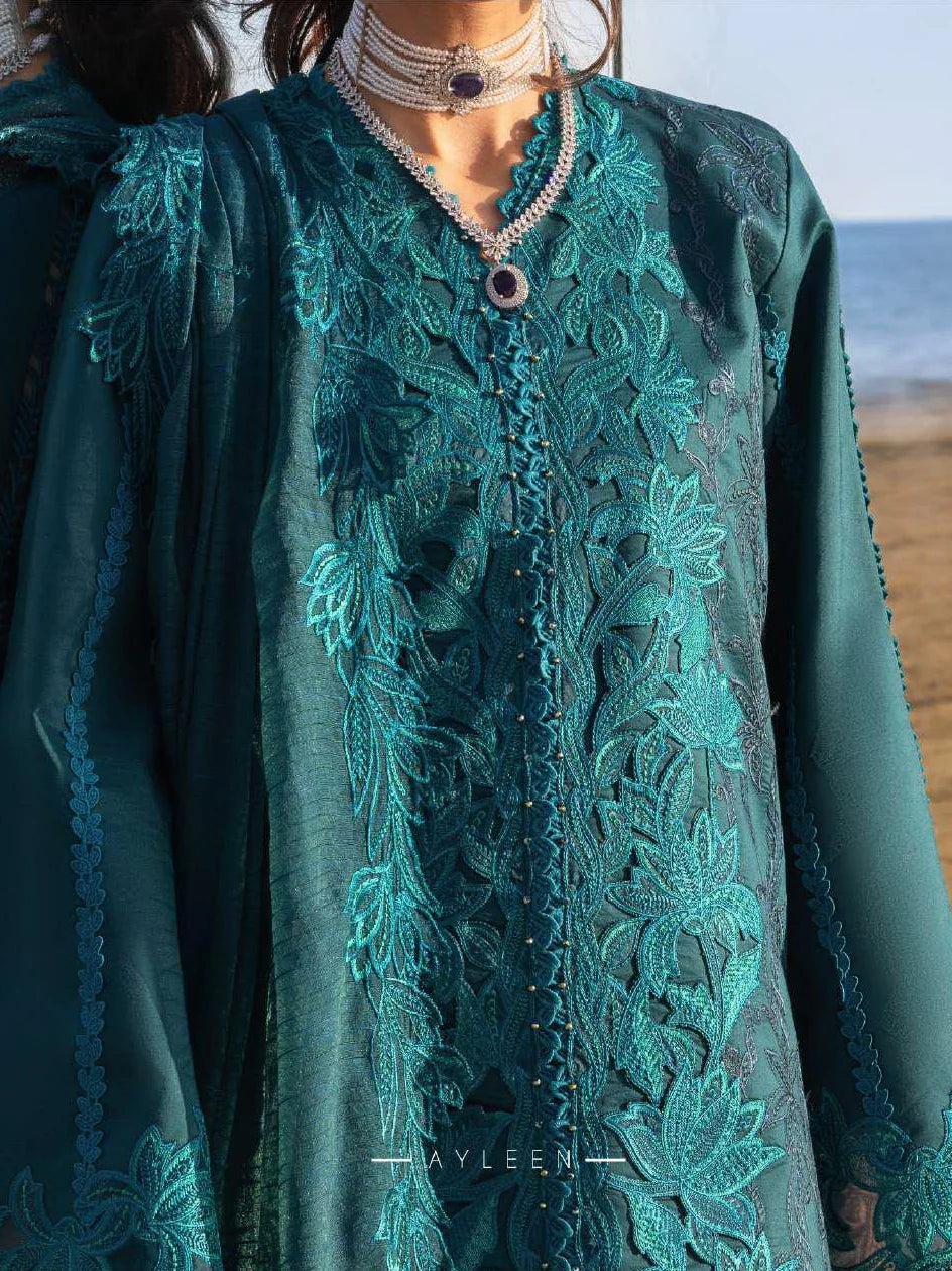 Rang Rasiya Premium Embroidered Lawn Unstitched 3Pc Suit  AYLEEN