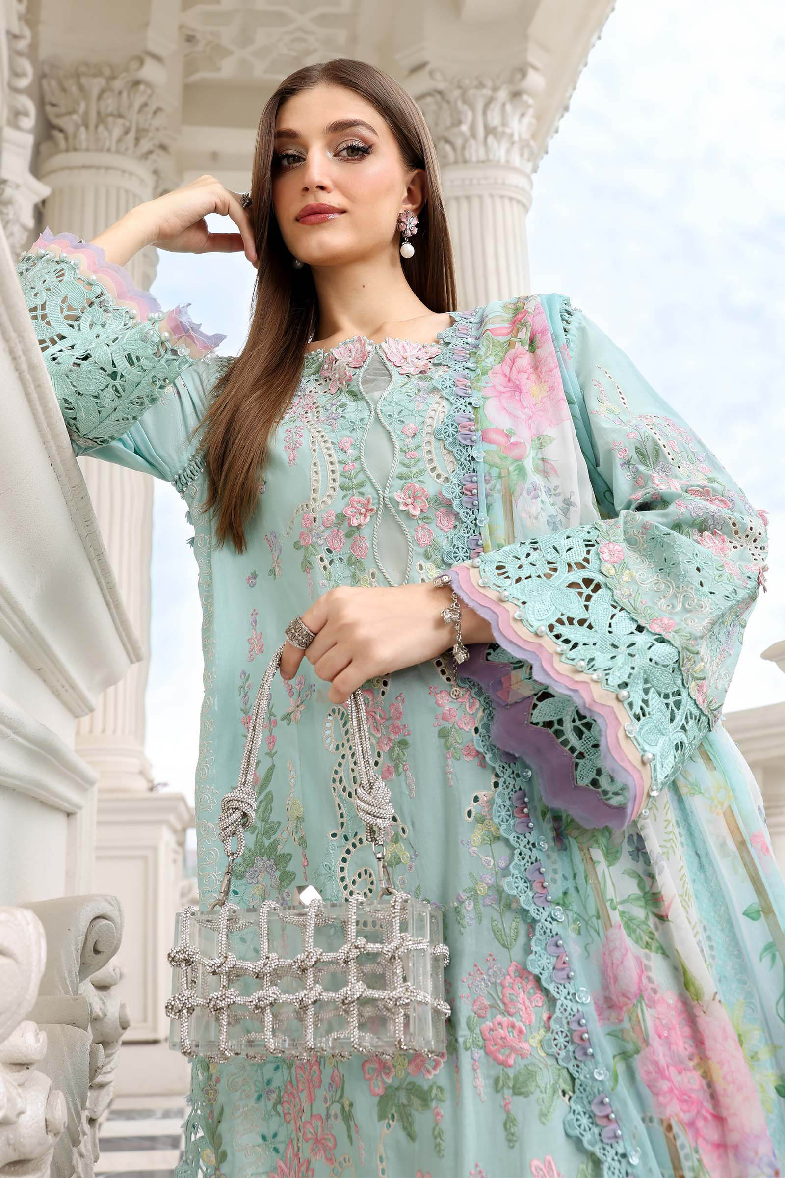 Maria B 3 Pcs Unstitched Embroidered Lawn Suit D15