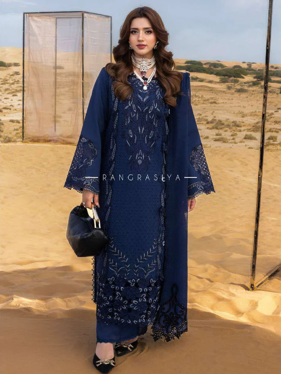 Rang Rasiya Premium Embroidered Lawn Unstitched 3Pc Suit  NATALIA