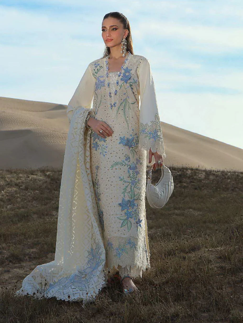 Rang Rasiya Premium Embroidered Lawn Unstitched 3Pc Suit NOOREН